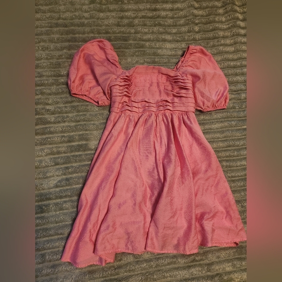 Blu Pepper Pink Puff Sleeve Dress - Picture 3 of 5